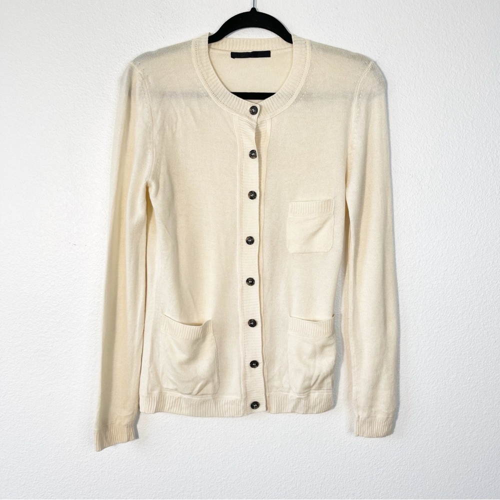 Jenni Kayne Cashmere Silk Cardigan Lightweight Sweater Size Small Quiet Luxury